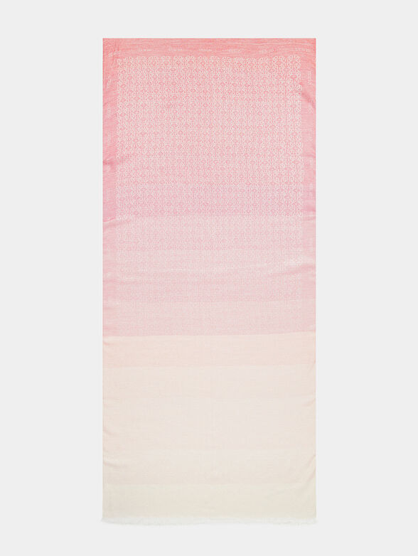 Pink ombre effect scarf with logo print - 1