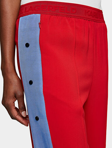 Black sports pants with contrasting band - 5