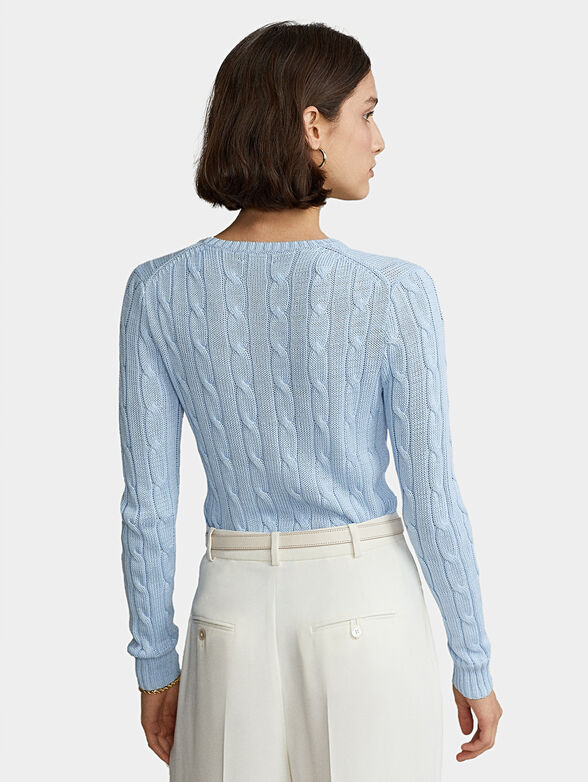 Blue sweater with multicolor logo embroidery - 3