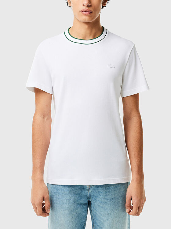 Бяла тениска от пике  - 1