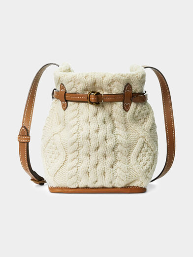 Knitted bag made of leather and wool - 1