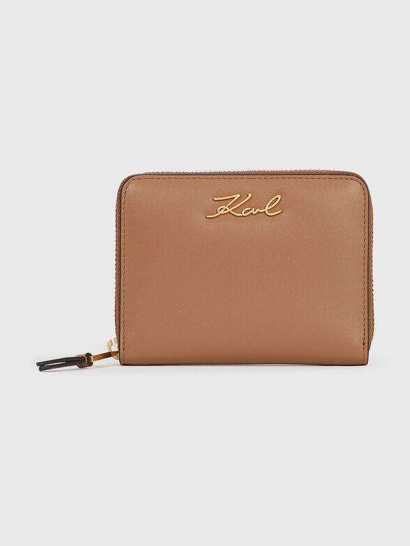Leather wallet with logo - 1