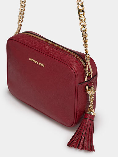Red crossbody bag with tassel - 5