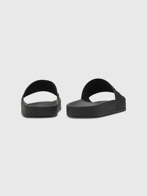 Black beach slippers with logo - 4