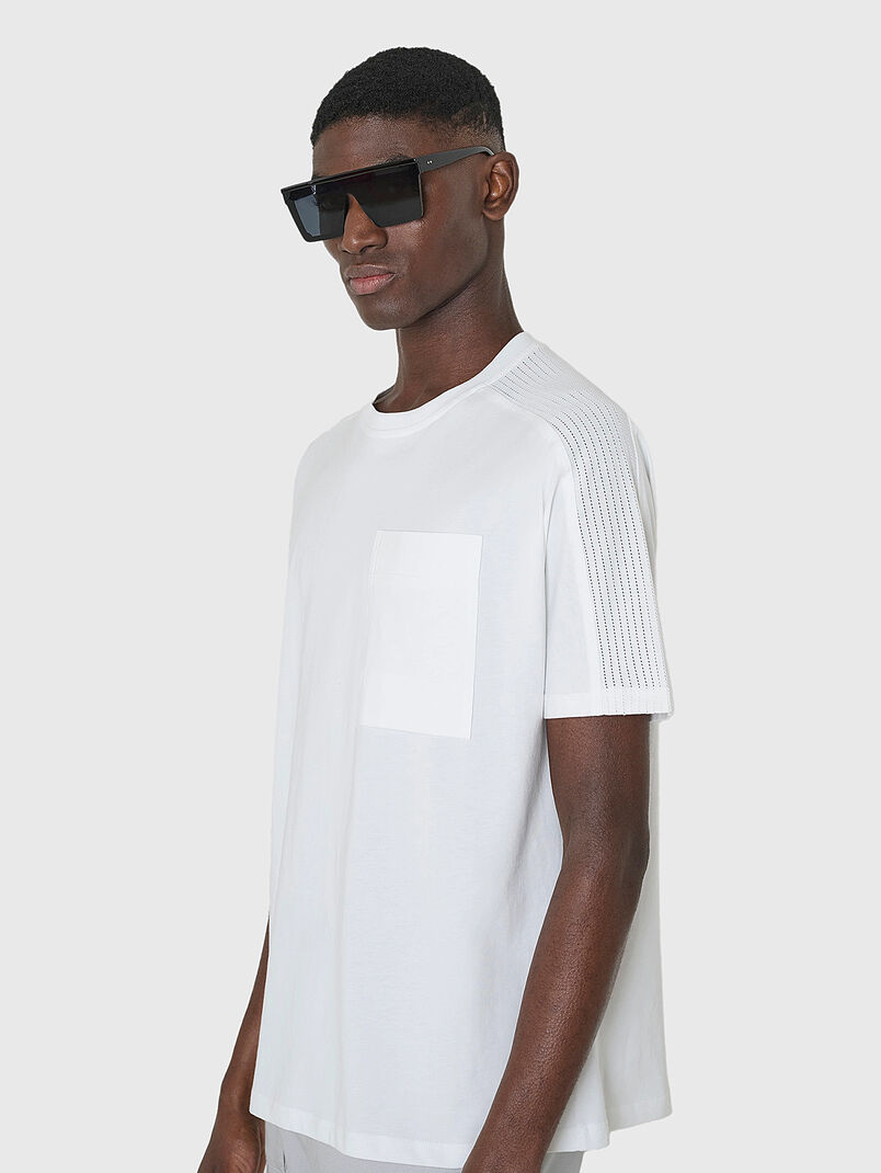 Cotton T-shirt with oval neckline - 3