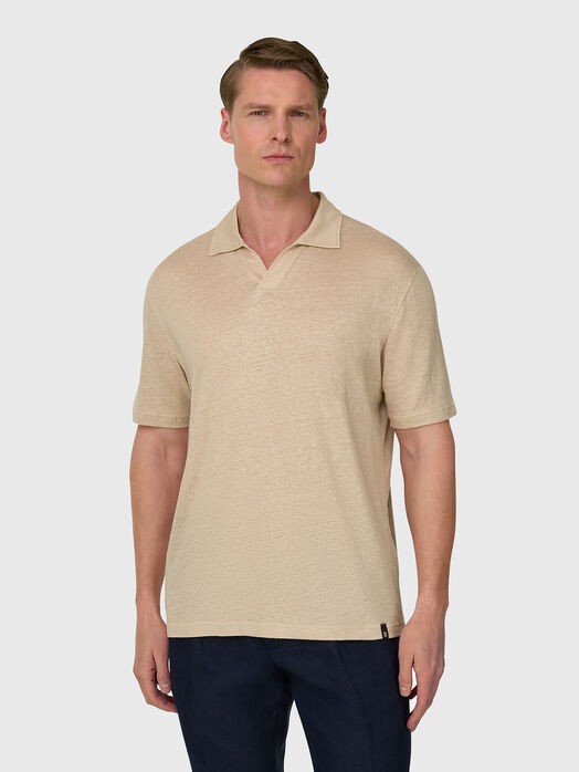 Linen-blend polo shirt