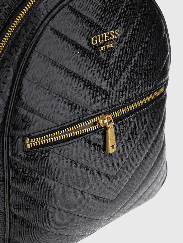 VIKKY quilted effect backpack in black - 4
