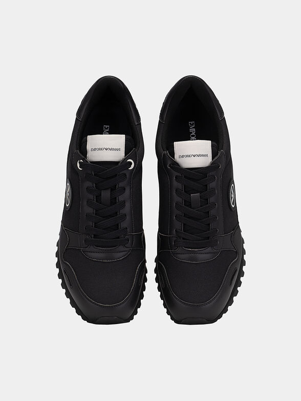 Black sneakers with logo patch - 6