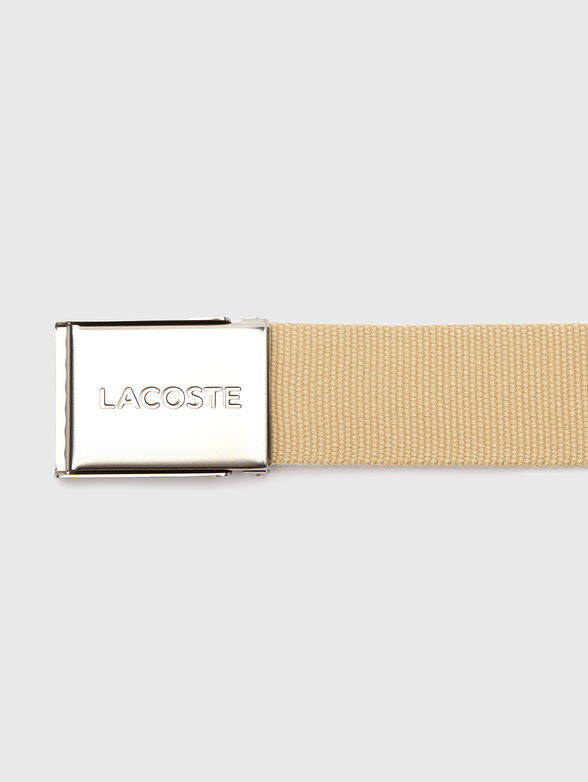 Beige textile belt with logo - 2
