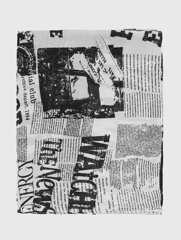 Scarf with newspaper print - 4