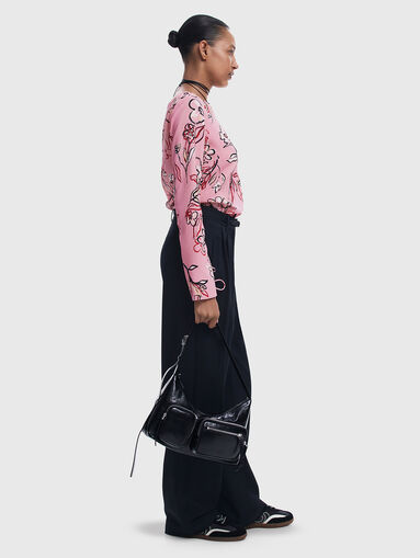 Pink blouse with floral print - 5