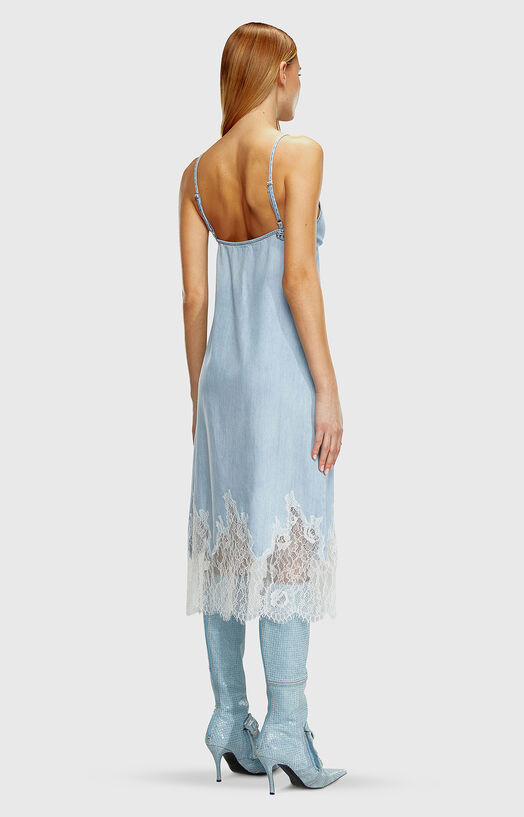 Denim dress with lace accent brand DIESEL  Globalbrandsstore.com/en