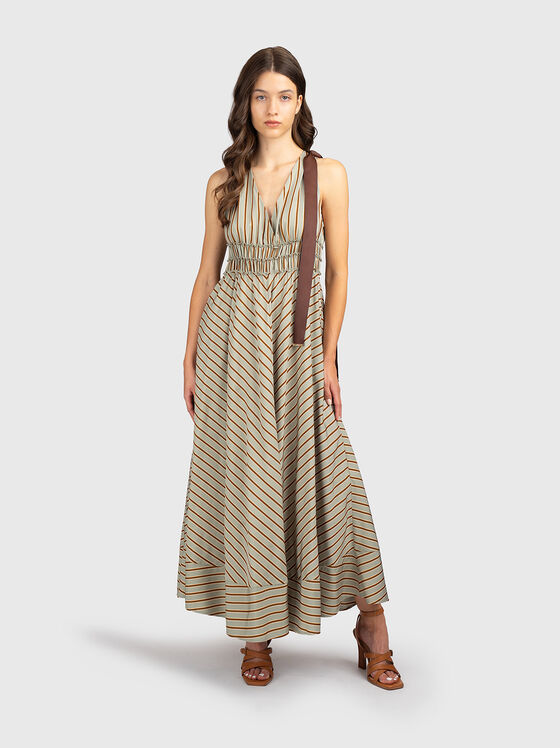 Midi dress with a striped print - 1