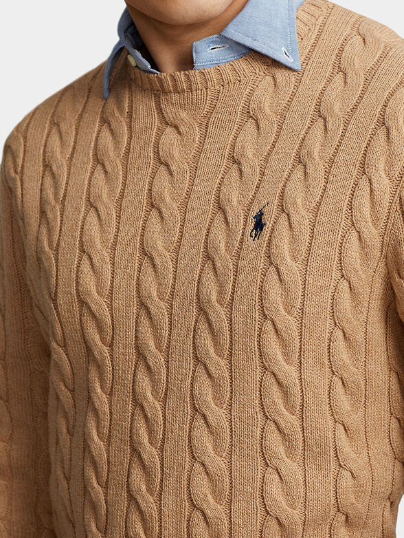 Sweater in beige with logo  - 4