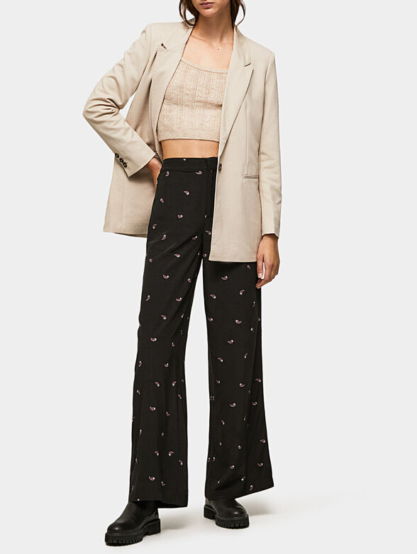POPPY black trousers with high waist - 4