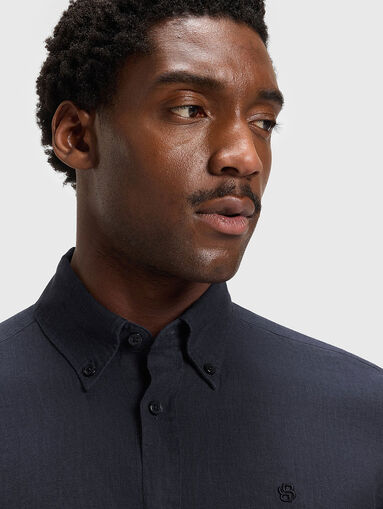 Linen shirt in blue color - 4