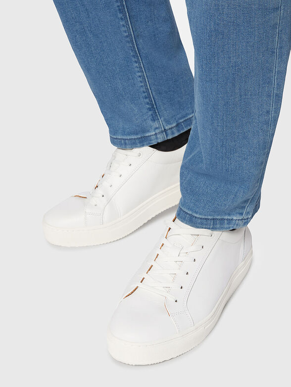White sports shoes made of genuine leather - 2