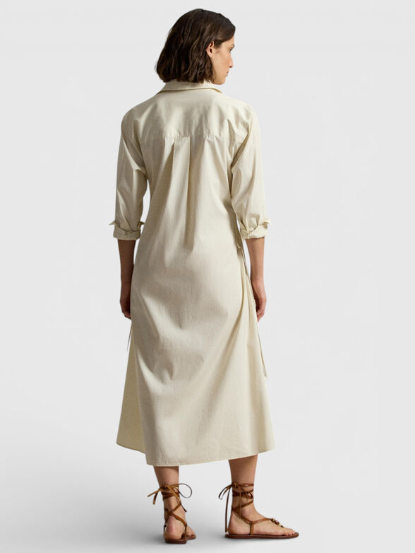 Long-sleeved midi dress with accent ties - 2