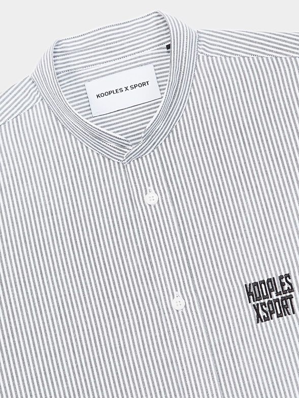 Striped cotton shirt with logo embroidery - 2