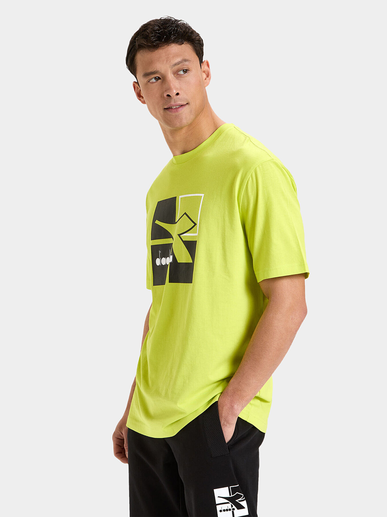 Cotton T shirt with logo print brand DIADORA Globalbrandsstore en