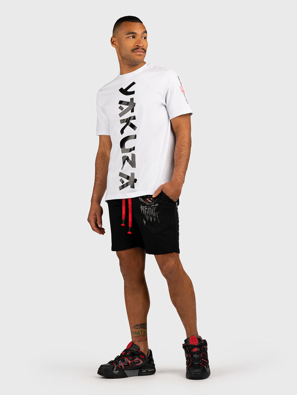 GMSH019 black shorts with accent print  - 2