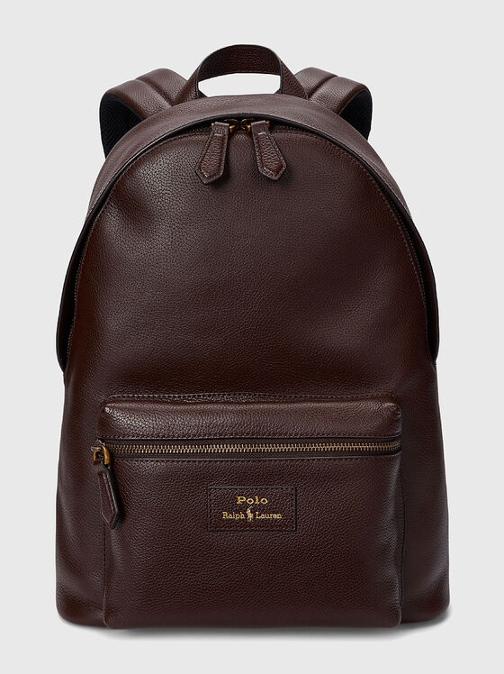 Leather backpack with logo - 1