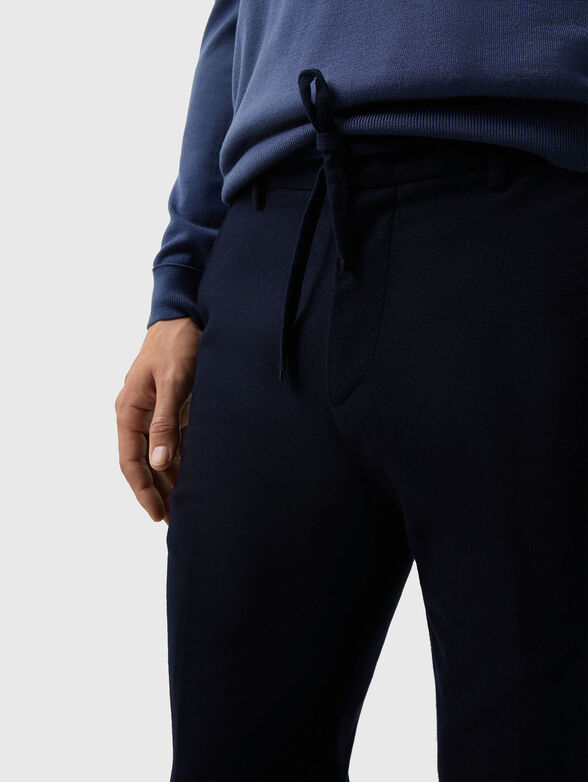 RILEY slim fit wool blend trousers with pockets - 3