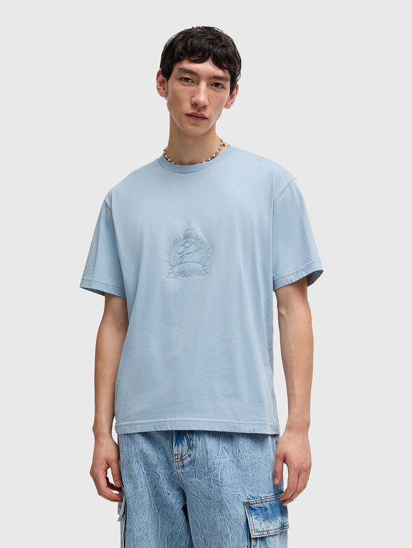 DAMINOR cotton T-shirt with oval neckline - 1