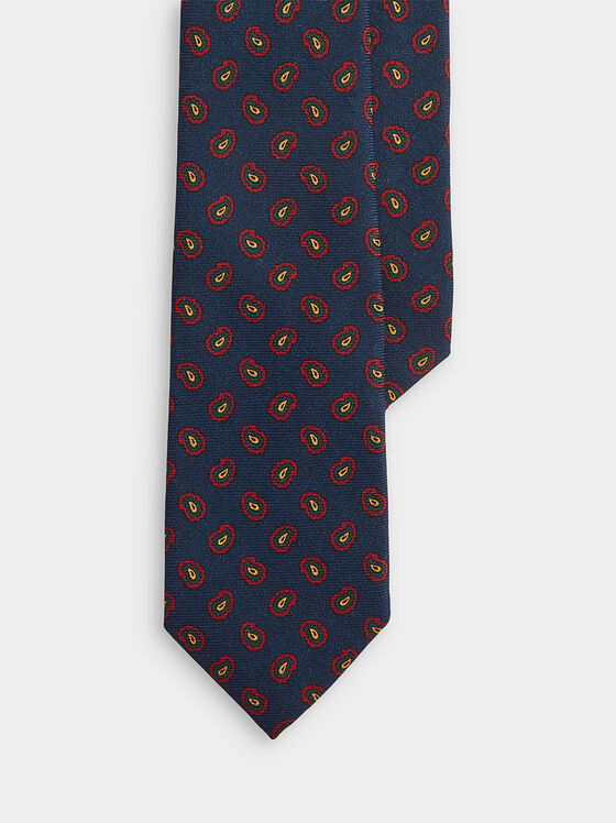 Вълнена вратовръзка с многоцветен десен - 1