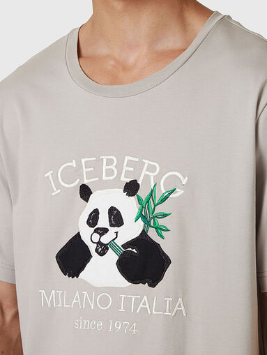 Cotton T-shirt with print and embroidery - 4