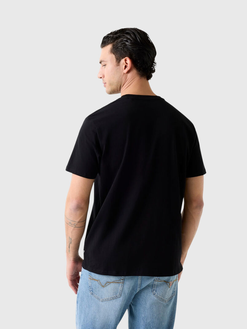Black T-shirt with monogram print - 3