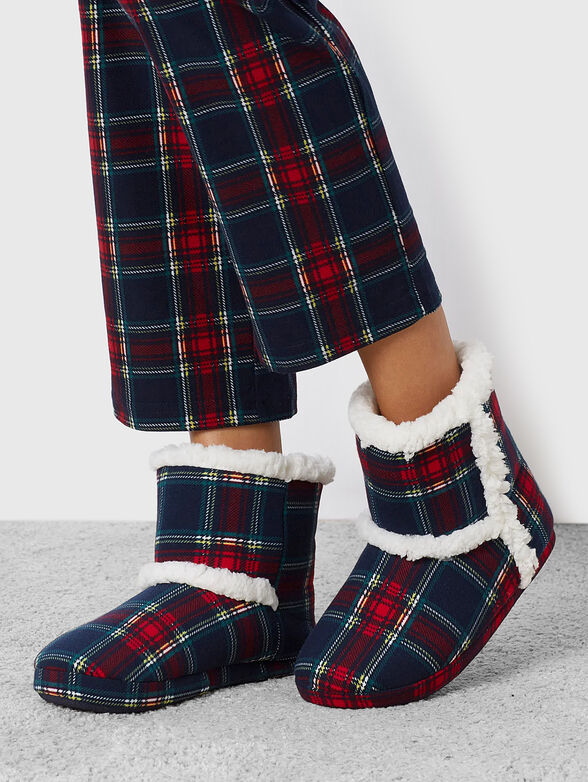 XMAS PATCH checkered slippers - 1
