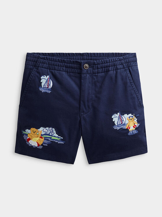 Shorts in dark blue color - 1