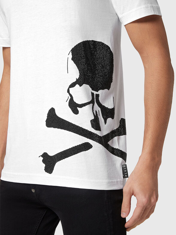 Beige T-shirt with logo detail - 4