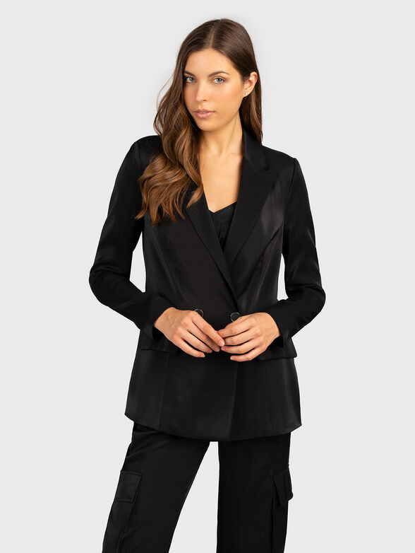 ADRIANA black satin blazer - 1