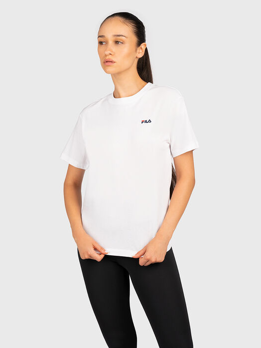 EARA cotton black T-shirt with logo embroidery