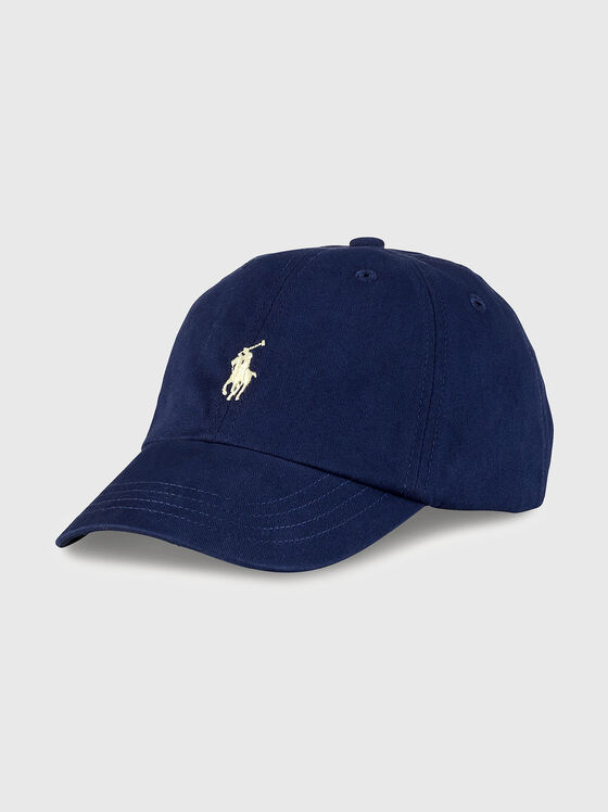 Синя шапка с контрастна лого бродерия - 1