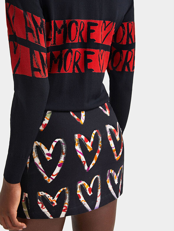Mini-skirt cotton hearts print - 2
