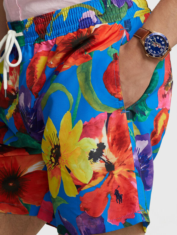 EXPLORER floral print beach shorts - 3