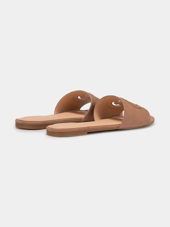 TASHIA leather sandals in beige color - 3