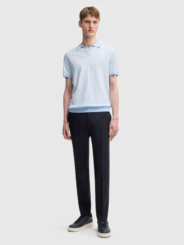 Cotton polo shirt in blue - 2