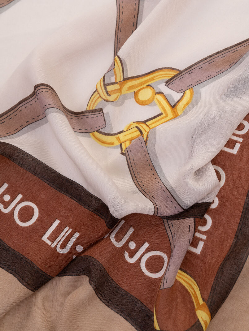 Black scarf with logo detail - 3