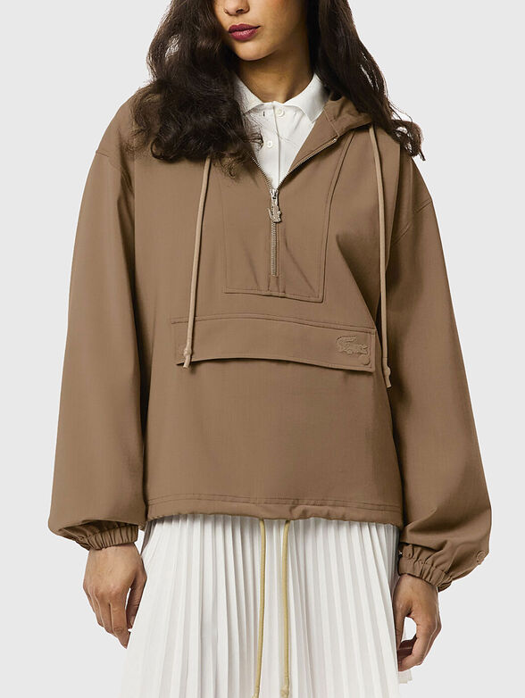 Oversized jacket with hood - 1