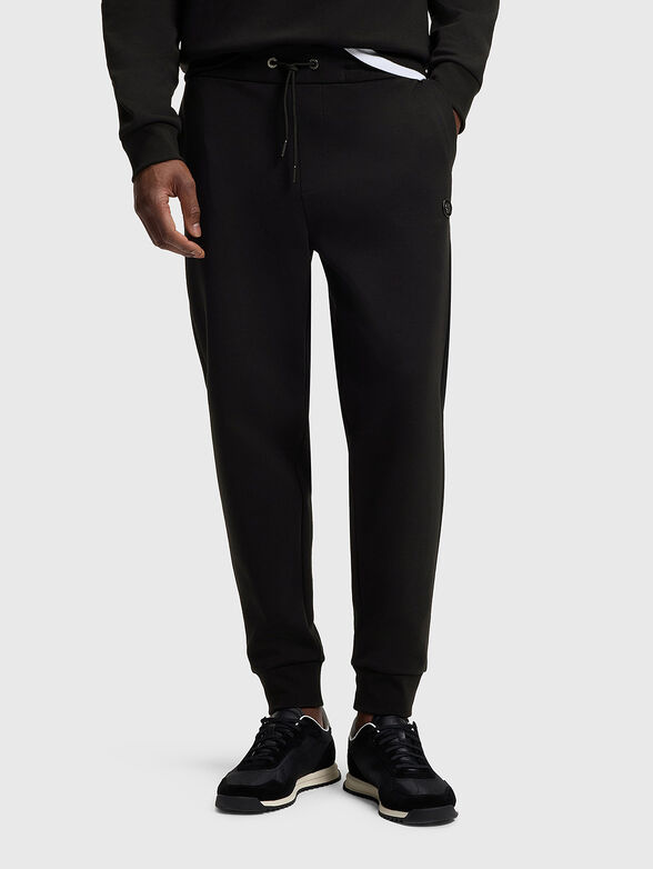 Cotton blend sweatpants with a monogram logo - 1