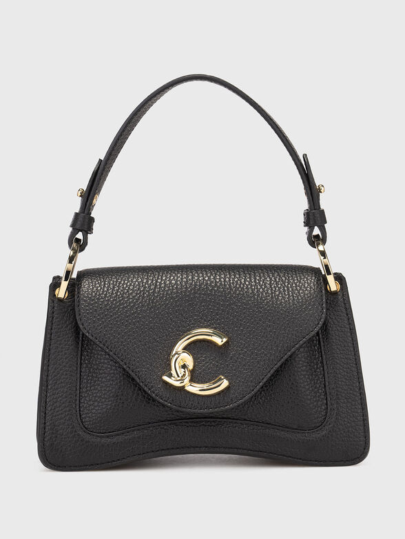 Leather bag with grainy effect and logo - 1