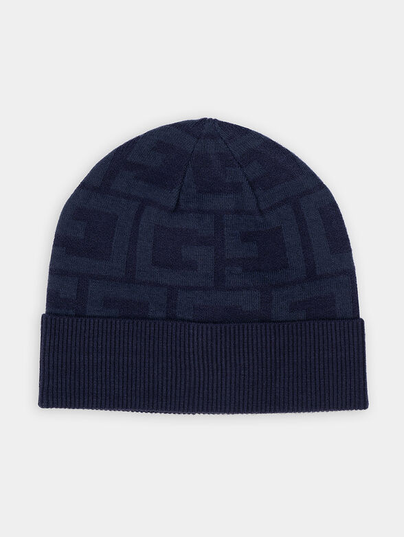Black beanie with monogram logo - 1