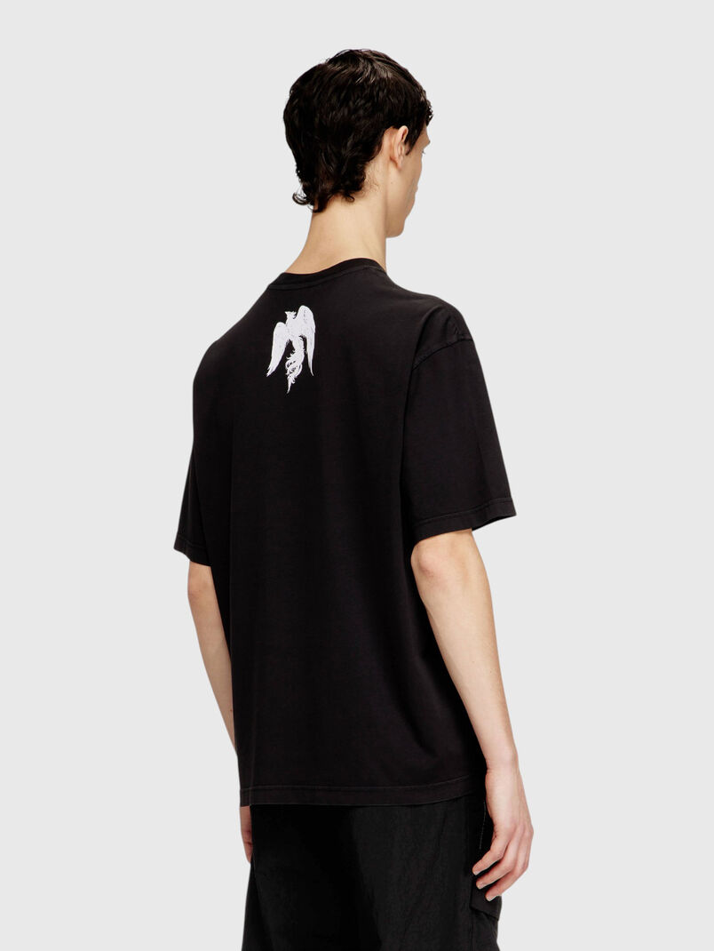 Black cotton T-shirt - 3
