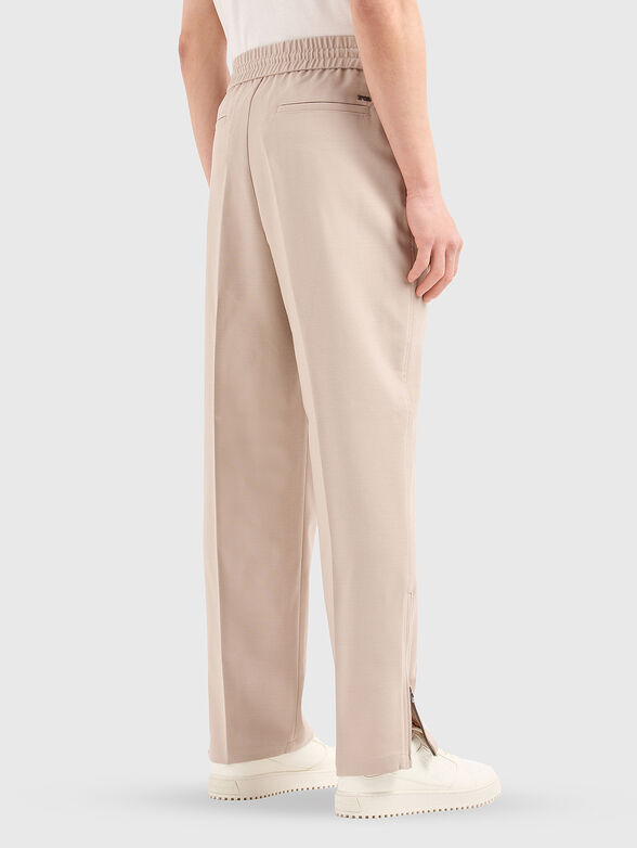 Beige wool blend pants - 2