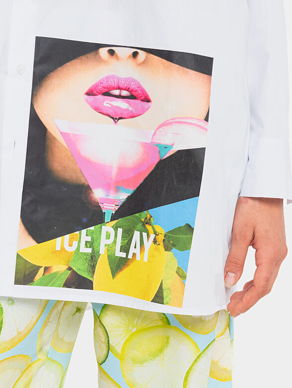 Cotton shirt with art prints - 4