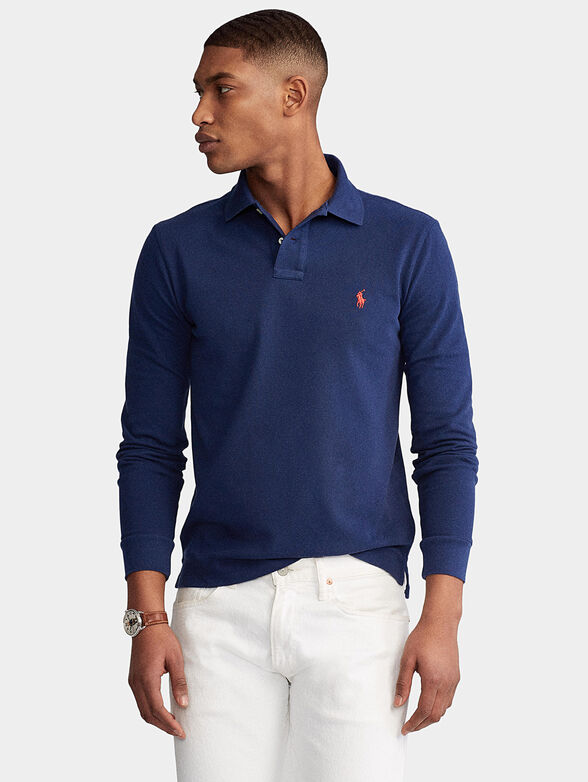 Long sleeve Polo shirt with contrast logo - 1
